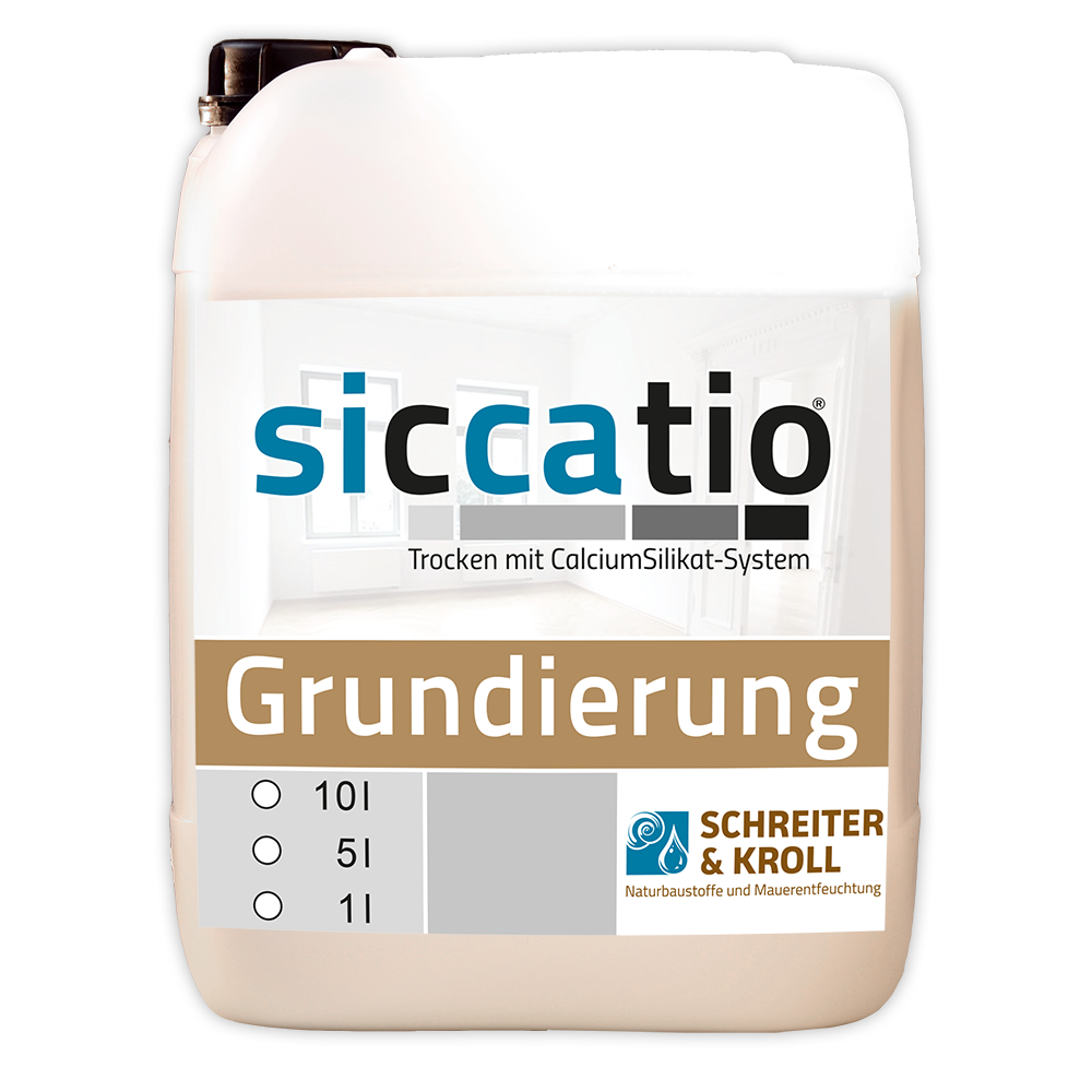 siccatio Grundierung zur Schimmelsanierung mit Kaliumsilikat Klimaplatten von Schreiter & Kroll