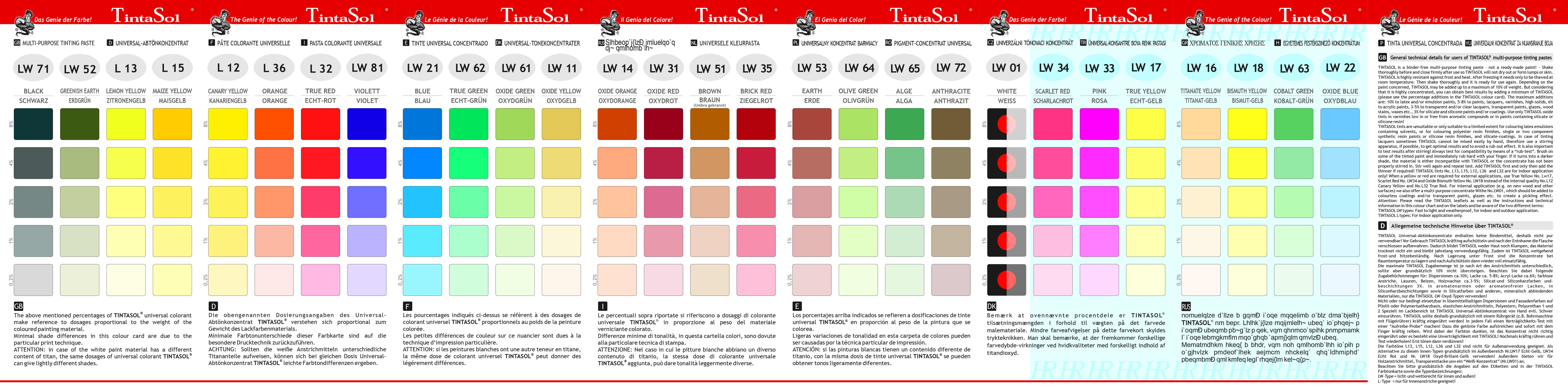 Supertintasol Farbkarte